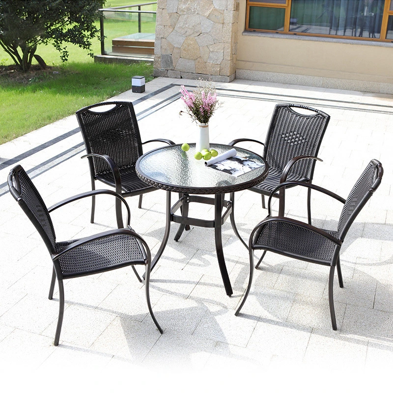 Modern Restaurant Cafeteria Outdoor Metal Tables and Chairs