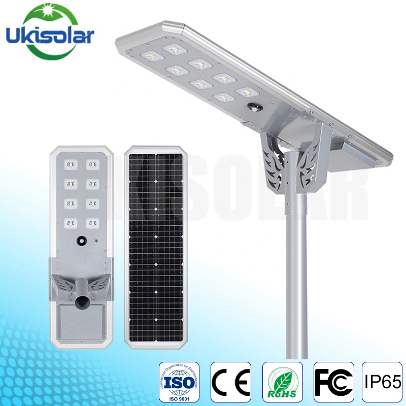 Ukisolar 180lm/W en aluminium pur Rue lumière LED solaire éclairage extérieur pour les jardins, route de l'autoroute