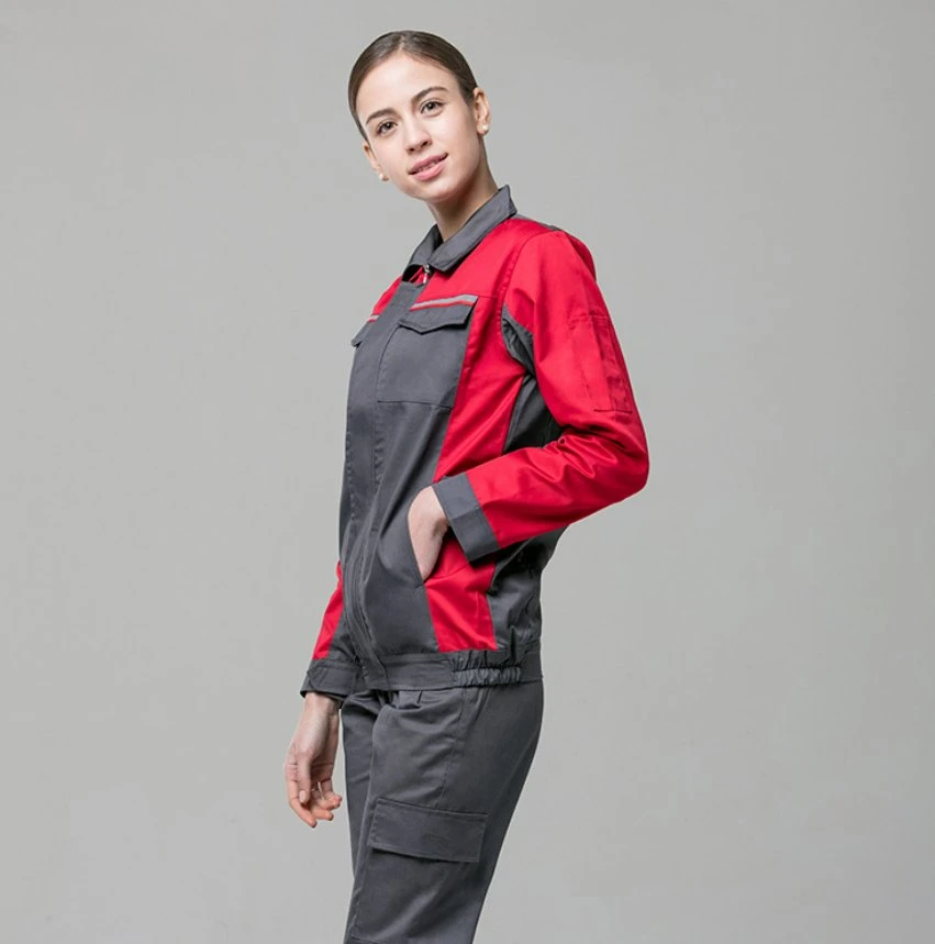 Solid Color Work Clothes Uniform Unisex Two-Piece Workwear Suit