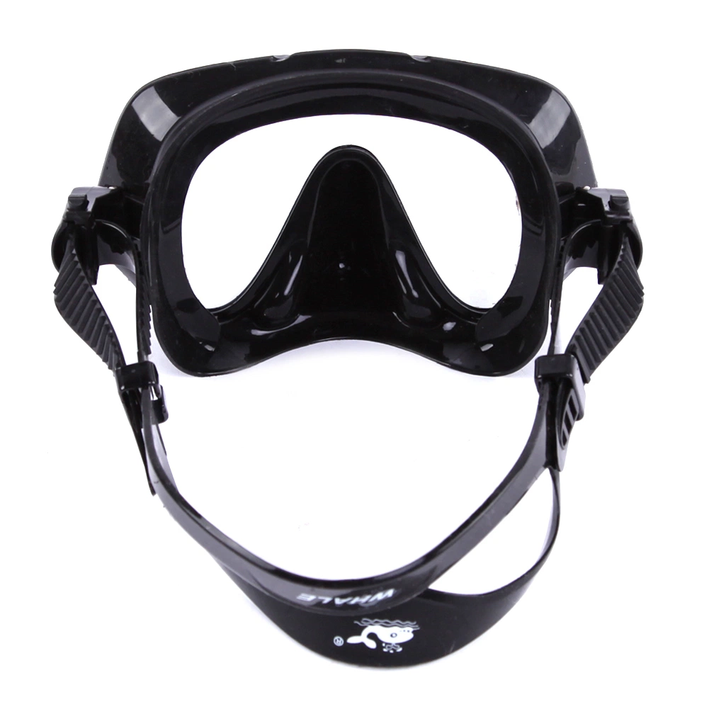 Frameless Single Lens Scuba Diving Mask in Black Silicone