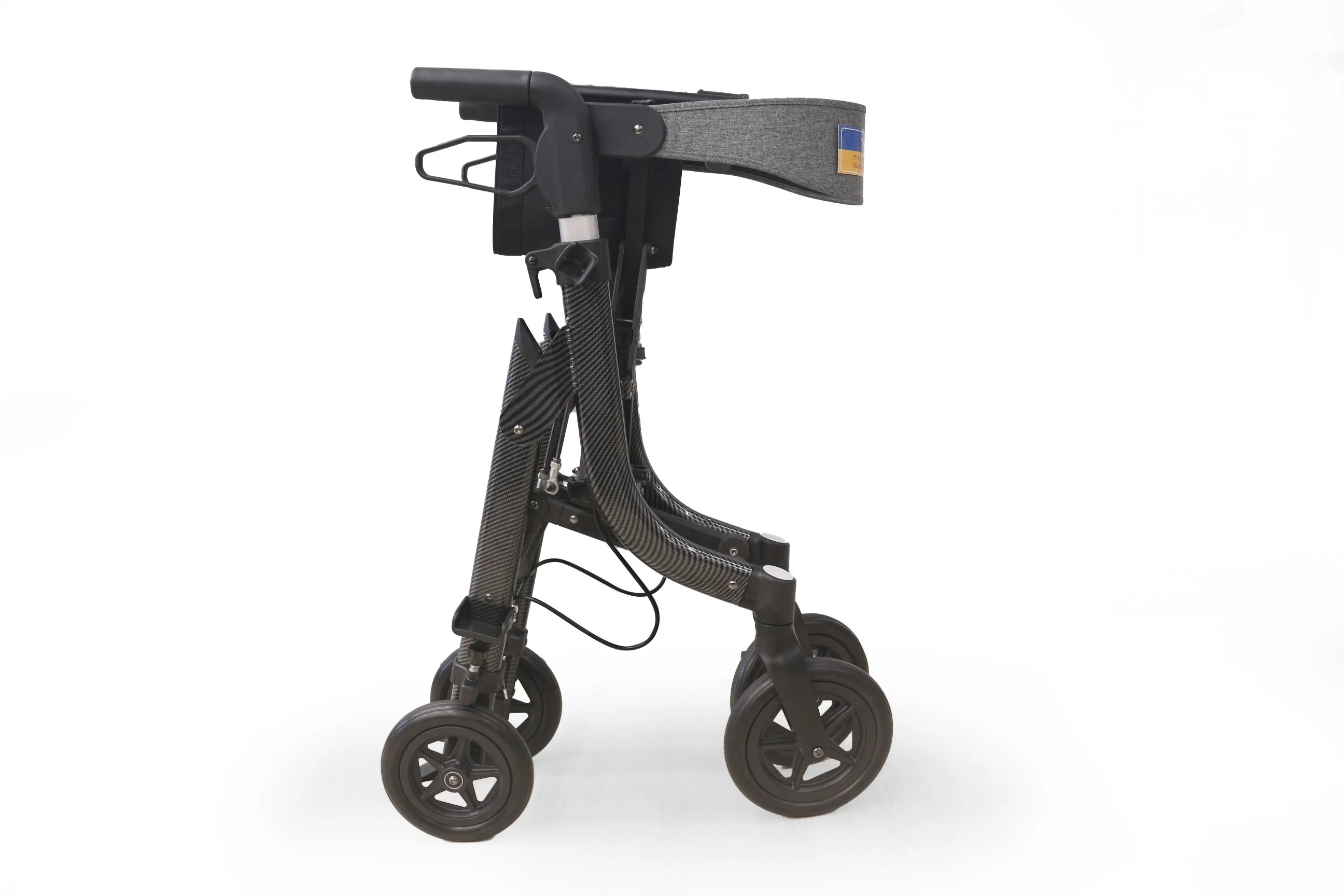 Ajustable en altura de los dispositivos médicos Rollator plegable con bolsa para el Adulto Mayor