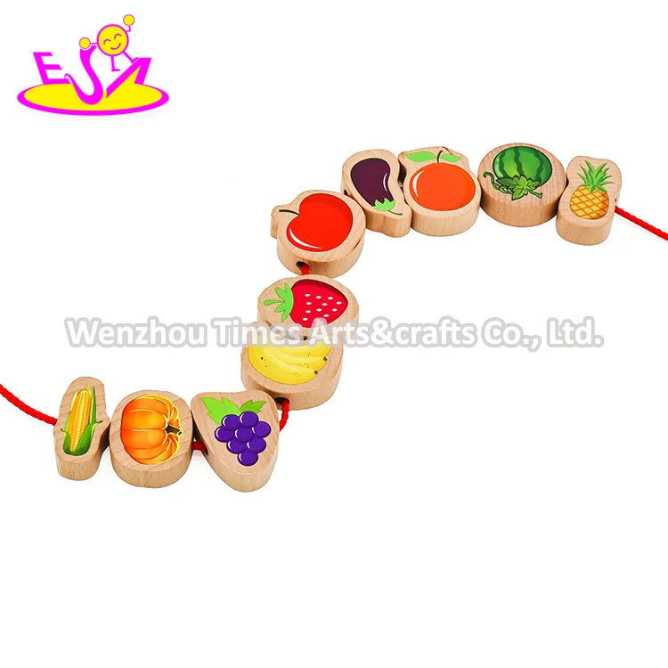 2020 Hot Sale Educational Wooden Stringing Beads for Toddlers W11e158