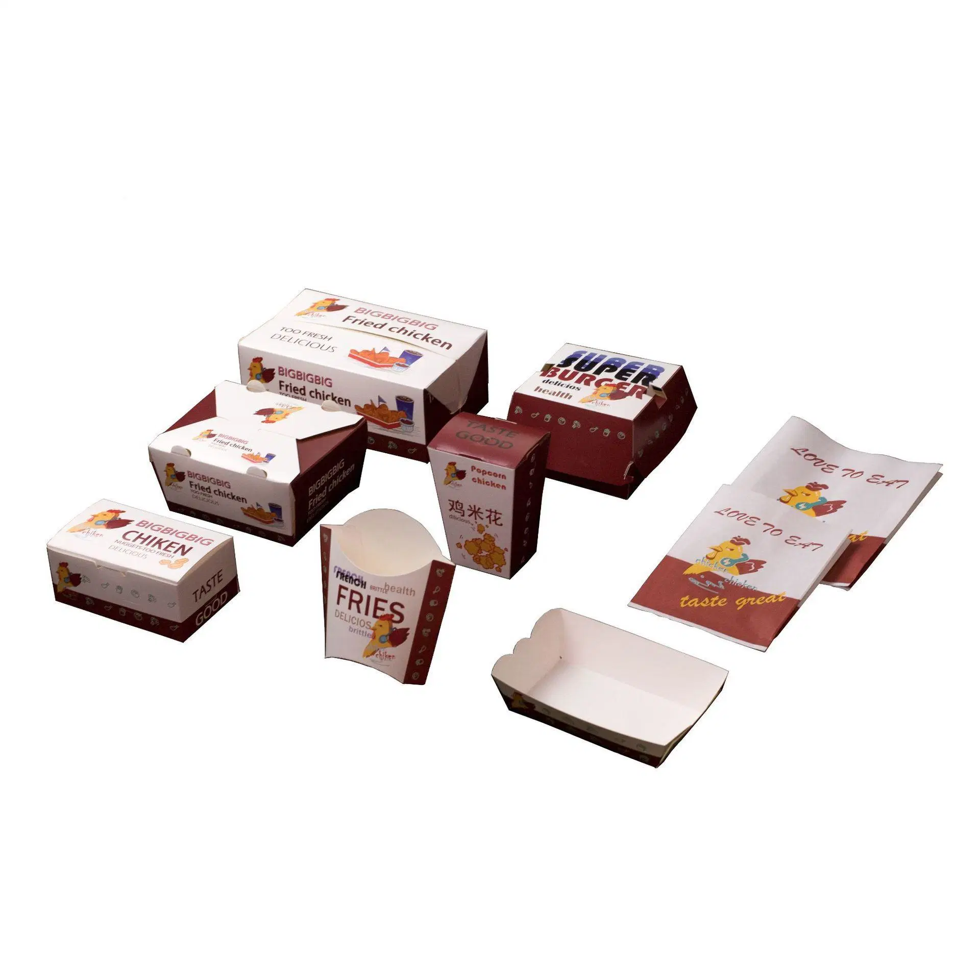 Custom Logo Printed Biodegradable Food Takeaway Kraft Paper Packaging Box