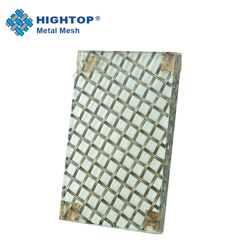 High Strength Decorative Copper Metal Mesh Laminated Glass for Building Facade