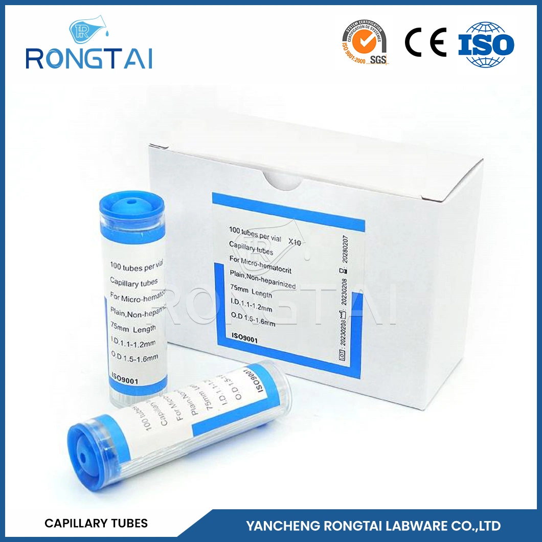 Rongtai Square Glass Capillary Tubes Suppliers Medical Micro Glass Capillary Blood Tube China Glass Capillary Tube Without Heparin