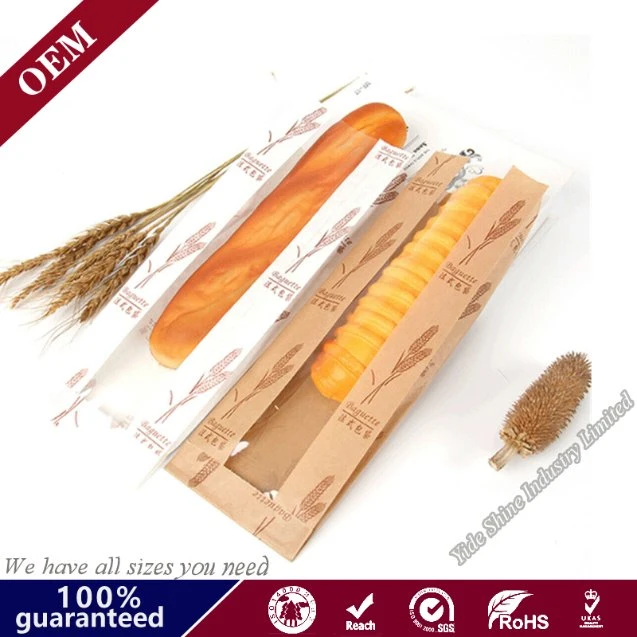 Kraft Paper Bread Clear Avoid Oil Packing Toast with Window Bag Baking Takeaway Food Package Cake Bag Party