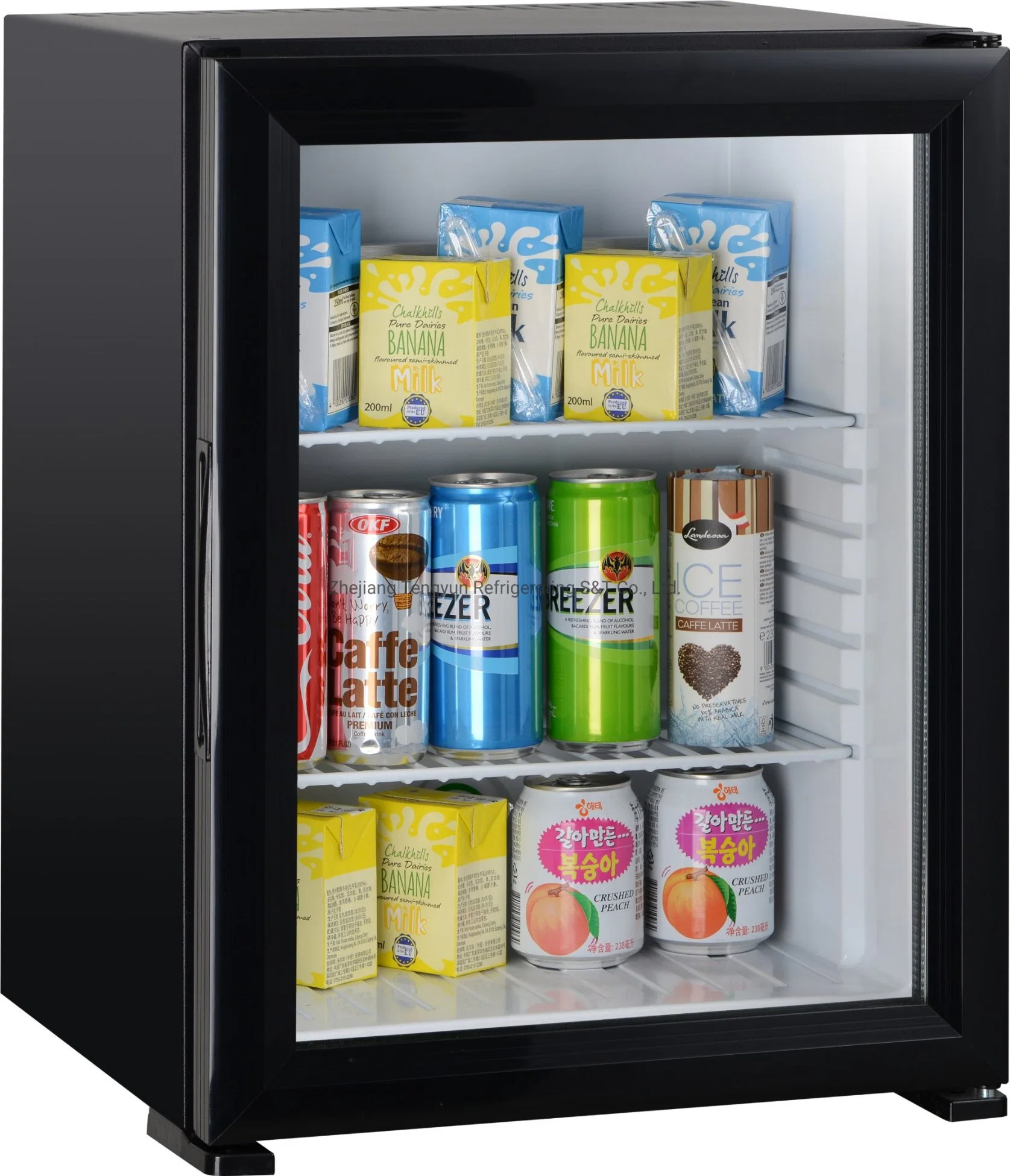 No Compression Mini Bar Fridge with Glass Door for Beverage