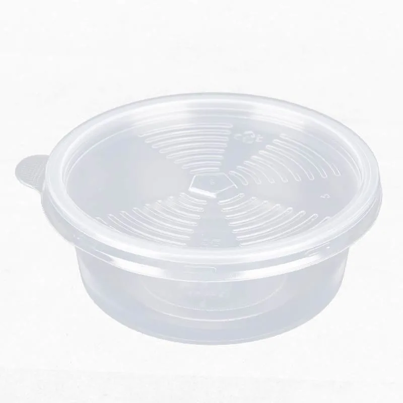 Round Disposable Lunch Box Plastic Food Container Storage Bo