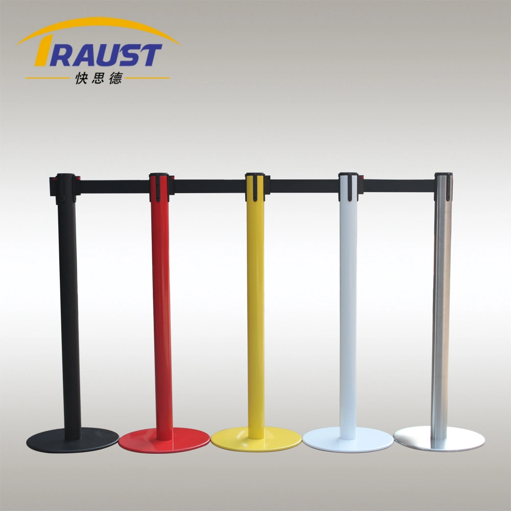 Traust Sale Aluminium 2 Meter Pink Colour Belt Stand Barier Crowd Control Queue Stanchion Post