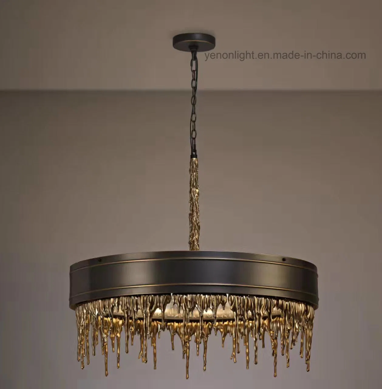 Luxury Branch Glass Chandelier Design Copper Crystal Customized Chandelier Lamp