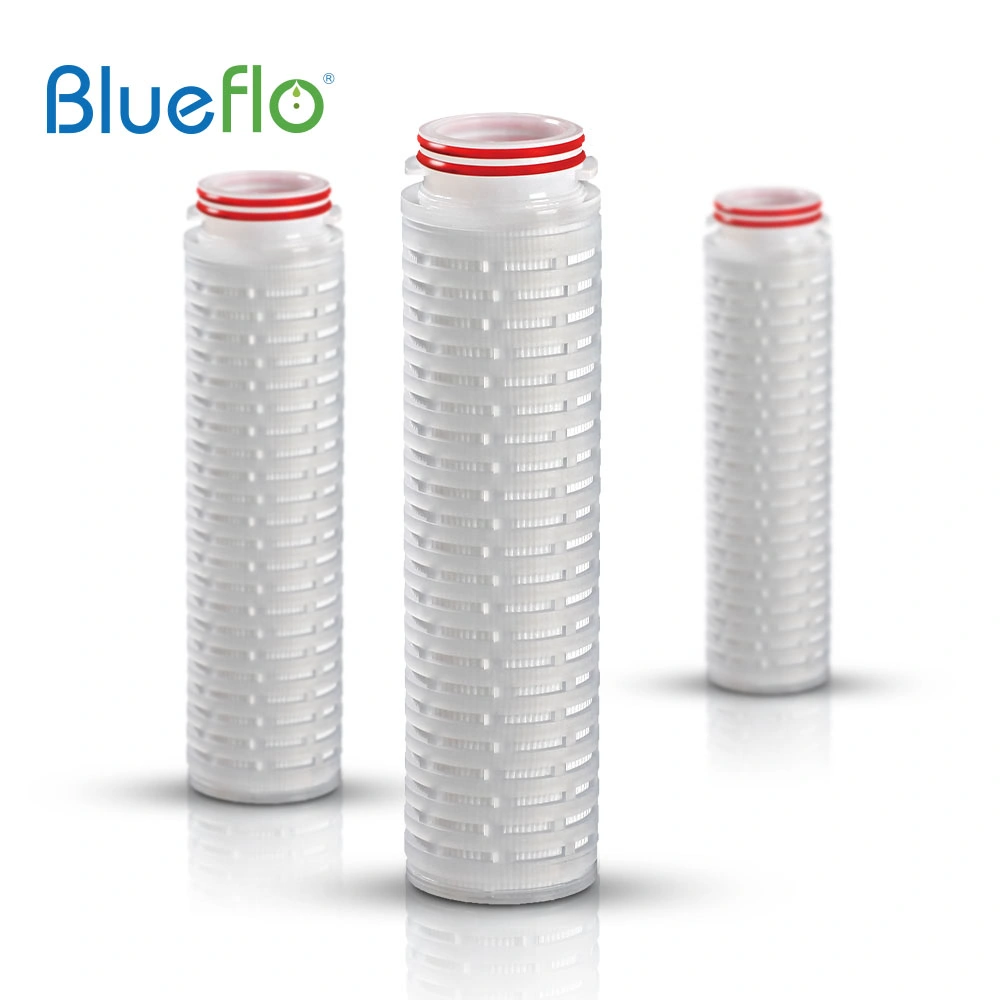 High Efficieny Non Fiber Shedding PP Pleated Filter Cartridge for Pharmaceutical Water Filtration 0.1um