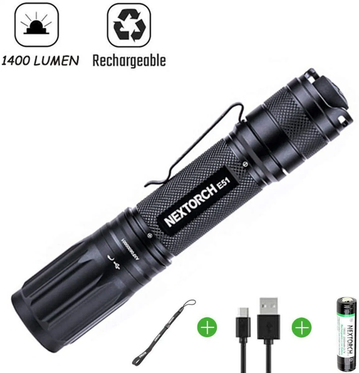 Nextorch E51 Tactical LED Flashlight Torch 1000lm for Riding Camping Hiking