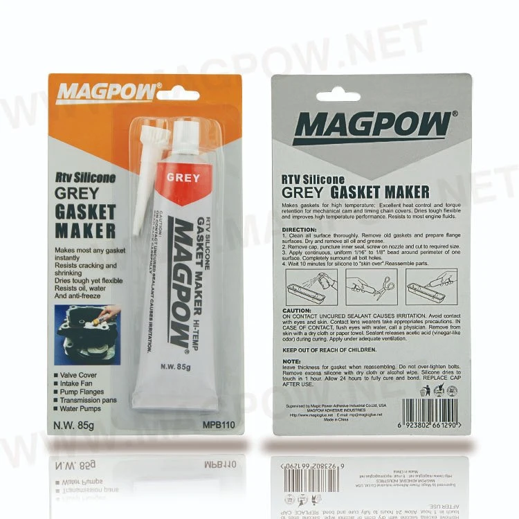 Magpow Best Price Resist High Temperature Grey 85g RTV Silicone Sealant Gasket Maker Glue