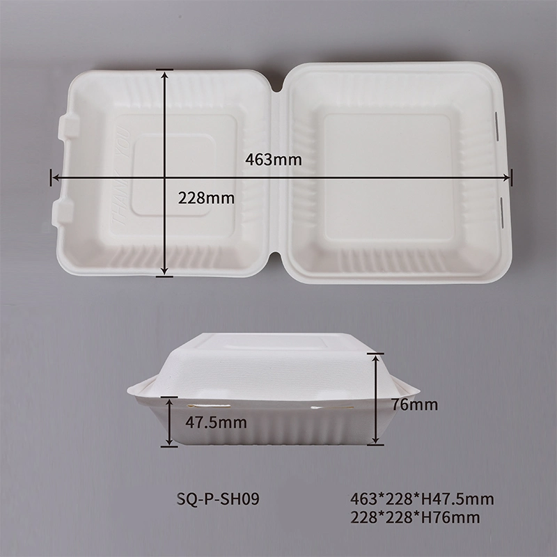 100% Sugarcane Bagasse Tableware Disposable Biodegradable Food Box Serving Bowl Soup Plate