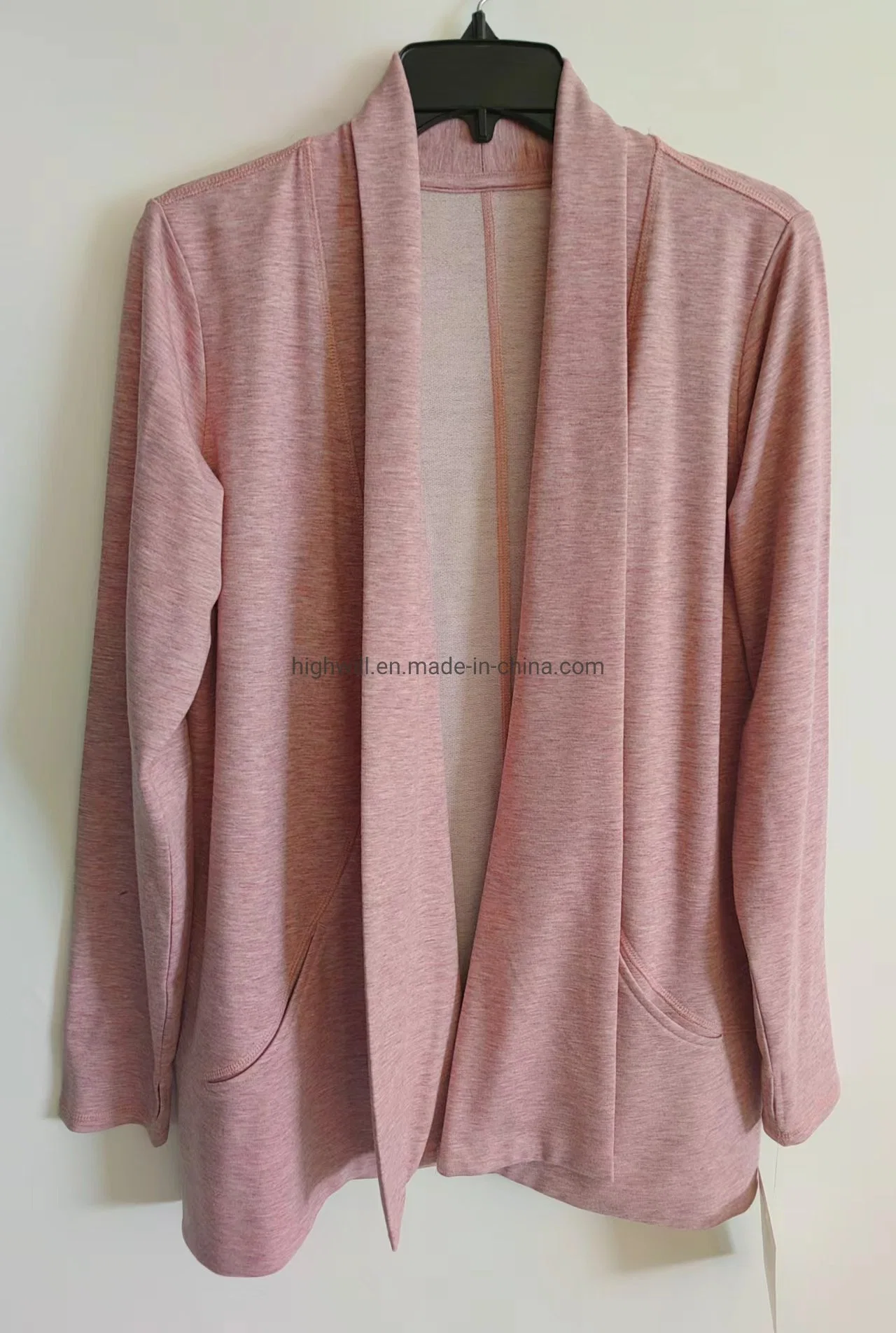 Heather Baby French Terry Cardigan Top with Pocket and Thumb Slit