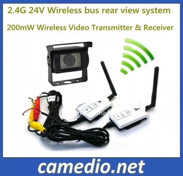 2.4G 24V 200m Wireless Video Rear View Transmitter&Receiver for Bus/Truck