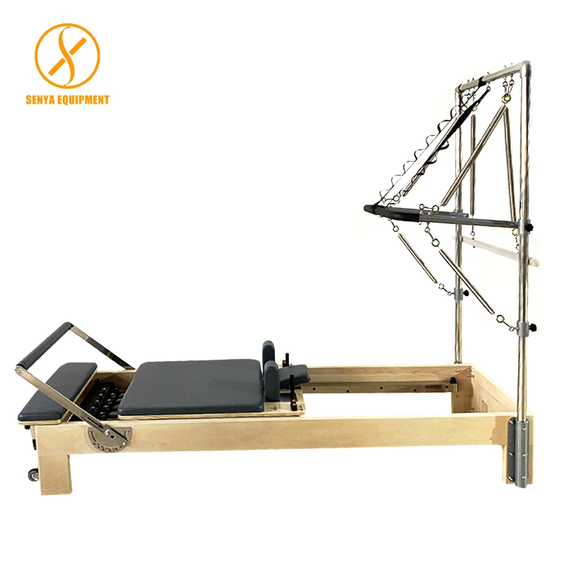 Motion&Life Fitness Equipment Wooden Pilates Reformer Half Tower Aluminium Studio Pilates Reformer for Home Exercise