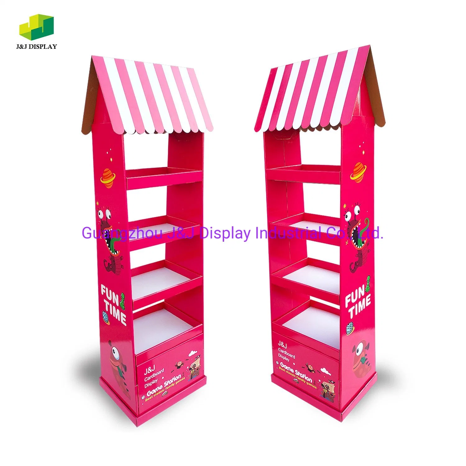Customized Cardboard Corrugated Paper Promotion Retail Store Advertising Exhibition Pop Foldable Floor Display Stand for Double Mint