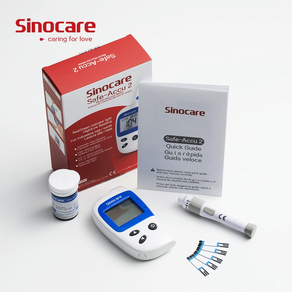 Sinocare Buy 1 get 1 Free Code libre glucomètre portable prix de votre glucomètre Safe-Accu2 Kit avec les lancettes les bandelettes de test