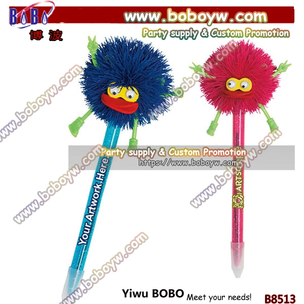 Anniversaire Les cadeaux Produits promotionnels de fournitures de bureau stylos Gel Nouveauté Lolly POM POM de l'École de la fourrure de stylos à bille (B8508)