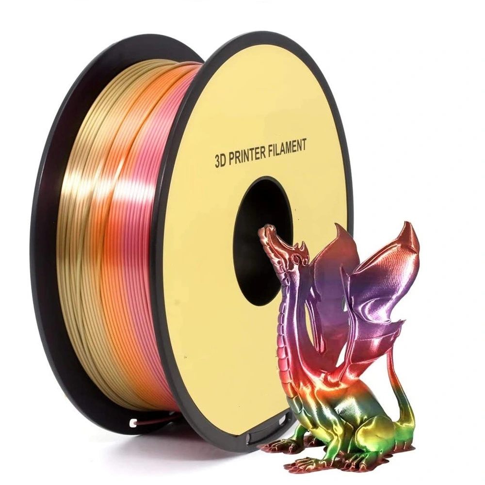 Mode Neu 3D Drucker Regenbogen Seide PLA Filament bunt 3D Drucken Seide Material Kinder 3D Stifte Zeichnung schöne Filament 1,75mm 2,85mm 1kg