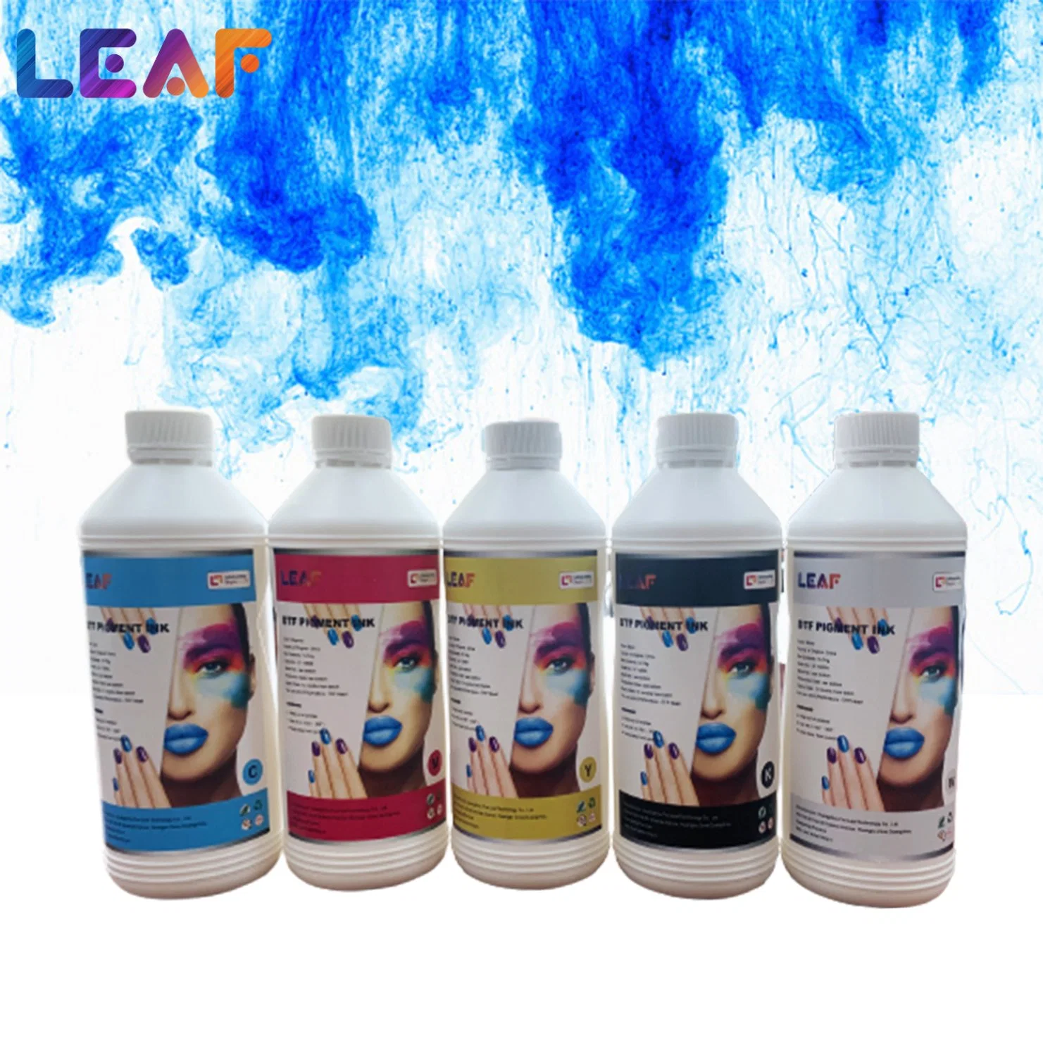 Dtf Printing Ink Cmyk+W Color Pigment Transfer Dtf Ink for Film Epson I3200 Dtf T Shirt Printer