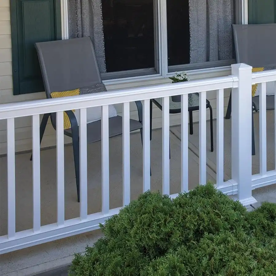 PVC Vinyl Deck Railing, PVC Decking Railing System, Plastic Veranda Balcony Porch Stair Railing