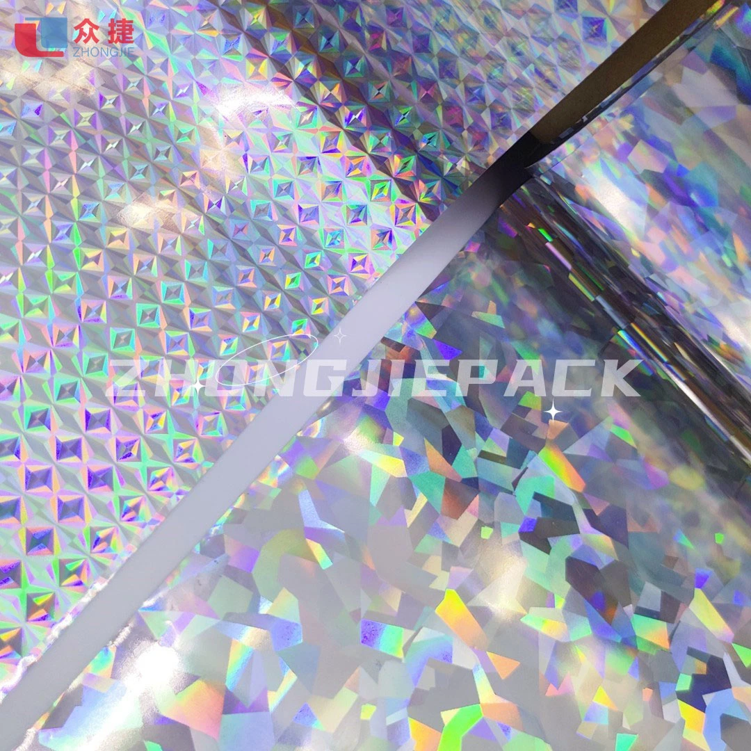 Plastic Roll Glossy Soft Touch Thermal Lamination Metallized Holographic Glitter Pet Film