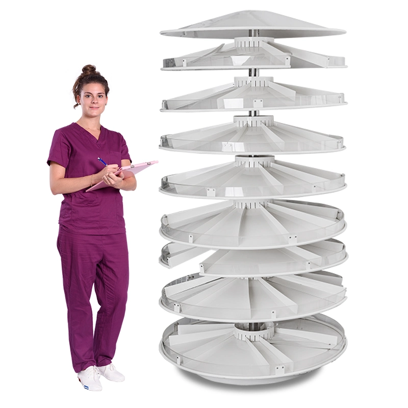 Skh060 Low Price Metal Medical Rotary Medicine Shelf