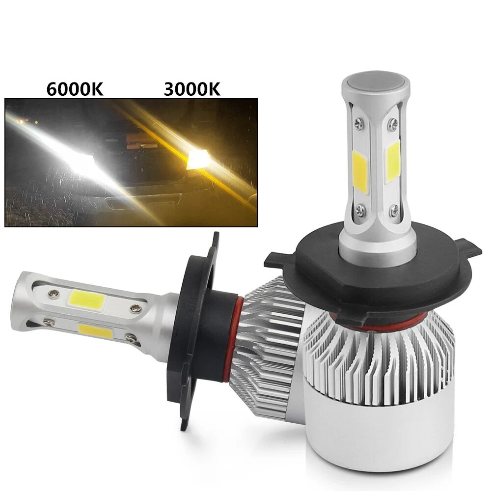 Car Head Light 9004 Lighting Logo Print Package Design 9005 9006 H11 Dual Color S2 H4 H7 LED Lamp Bulb Kit