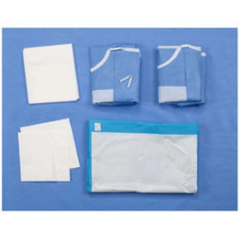 Blue Color SMS Sterile Caesarean Section Set Disposable Surgical C-Section Pack for Hospital