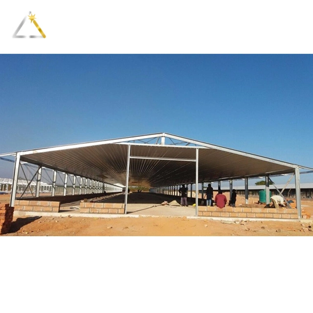 Galvanized/Painted Poultry/Chicken/Pig/Cow/Goat/Hangar/Storage Hot Roll Beam Steel Building Material Construction Structure Shed with Metal Sheet Sandwich Panel