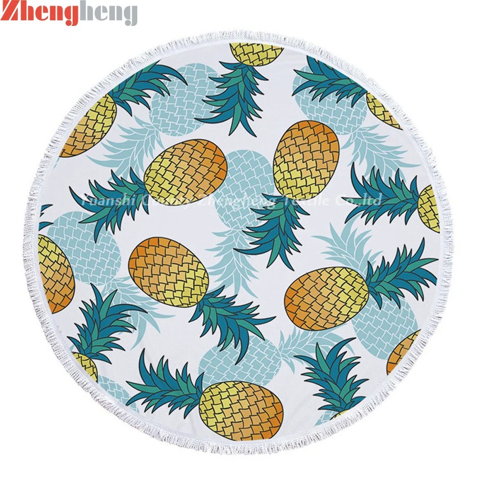 Ordinary Warp Microfiber Round Beach Towels with 100% Polyester Raw Material Fabric