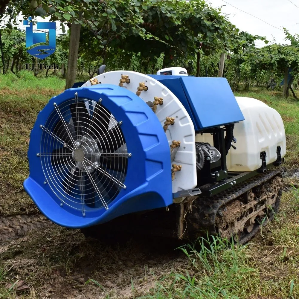 China Hot Sale 450L Remote Control Air Blast Intelligent Crawler Sprayer Agricultural Machinery