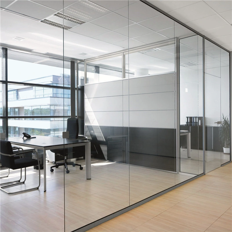 Glass Partition Wall System Office Price Interior Exterior with Aluminium Framed Frameless Door Sliding Folding Ratractable