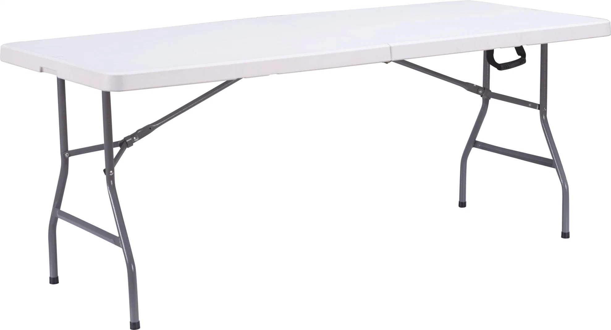 72pulgadas plegable de plástico al aire libre en la mitad de tabla/6pies de longitud PE Mesa con patas de acero inoxidable de 1,8 m/mesa plegable