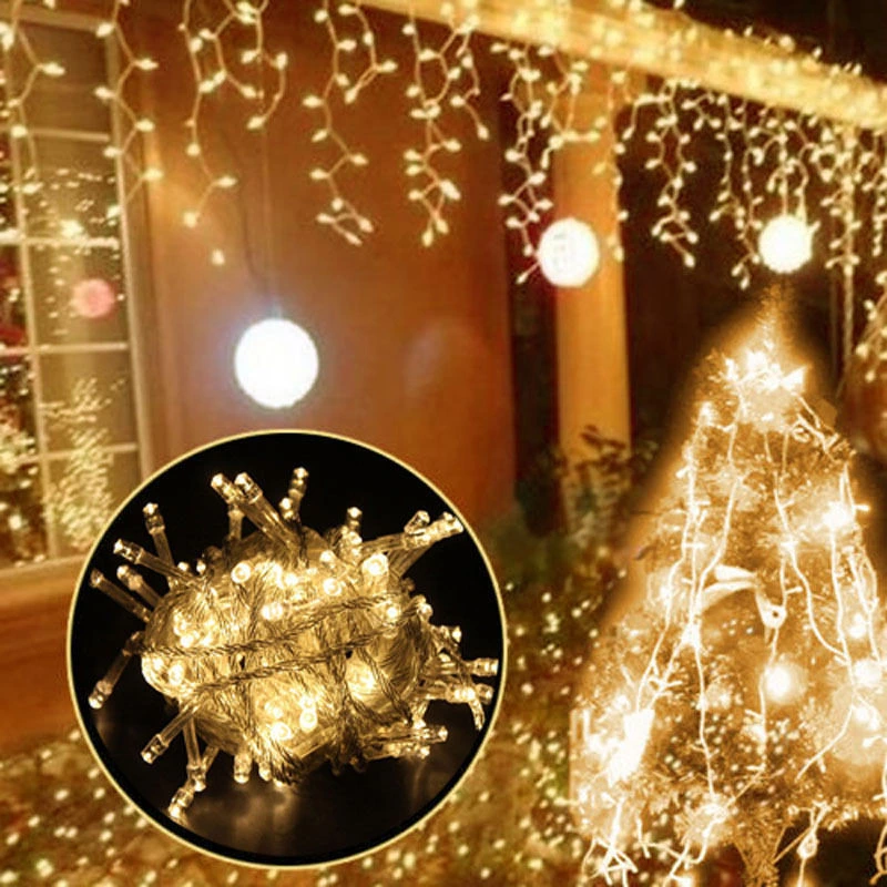 Wholesale Christmas 3X1/3X2/3X3m Warm White LED Rope Fairy Icicle String Light for Outdoor Home Wedding Party Curtain Garden Decoration