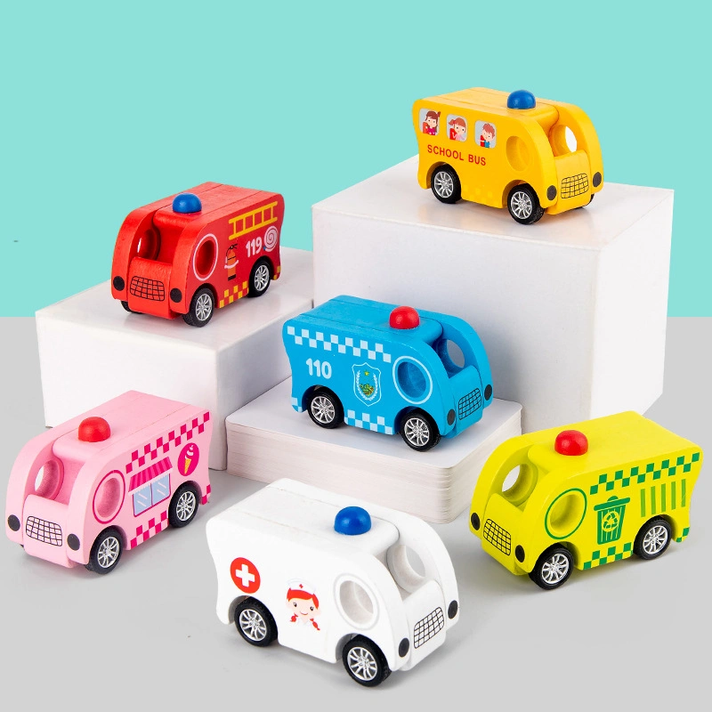 Factory Direct Push Pull de gros de la Chine et le long de mini-voiture jouet de nouveaux produits de petits jouets bon marché pour les enfants Kid Baby éducatifs Jouets en Bois d'apprentissage bricolage intelligent