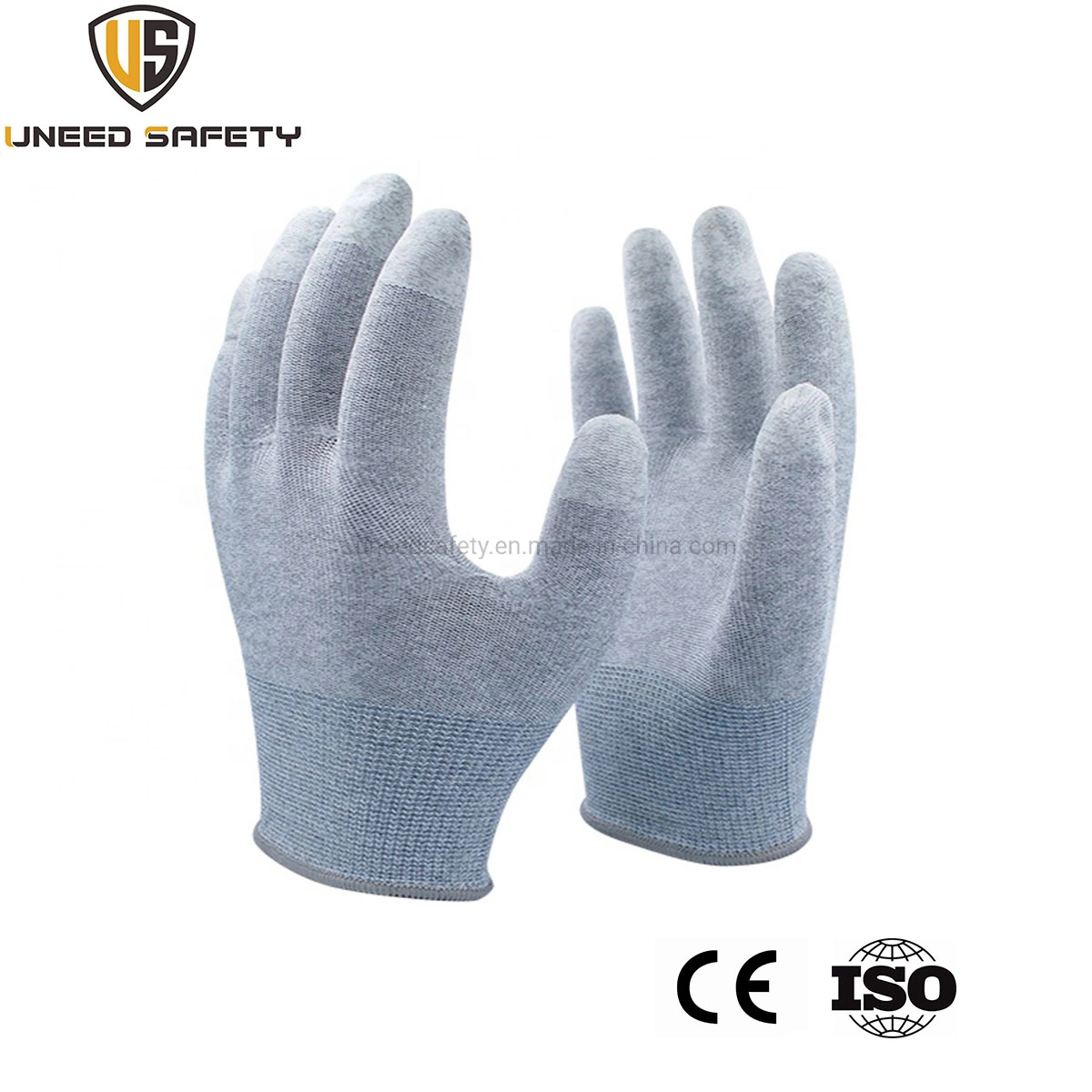 Blue/Black PU Palm Nylon Durable Coated Safety Work Gloves