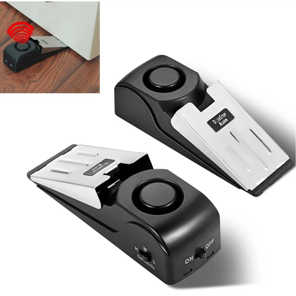 Anti-Theft Home Security Wedge Shape 120dB Door Stop Alarm