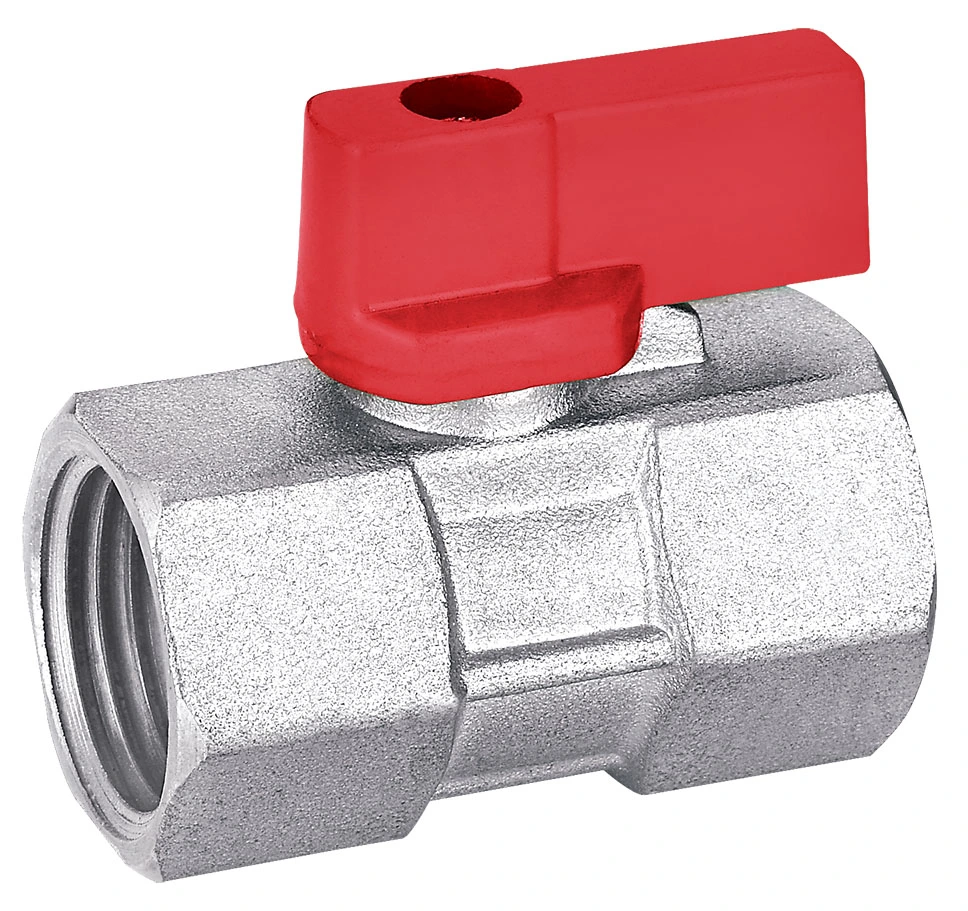 Mini Ball Valve 3/8" NPT Female and Male Thread Mini Ball Valve 304 Stainless Steel Shut-off Shower Ball Valve with Blue Steel Hand for Water Oi