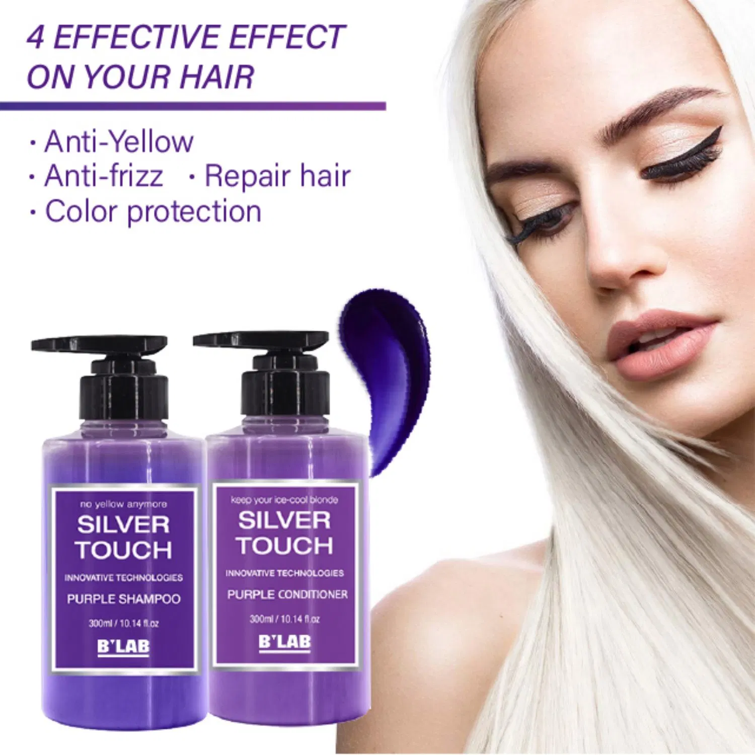 Private Label Wholesale/Supplier Purple Shampoo Hair Shampoo and Conditioner Hair Care