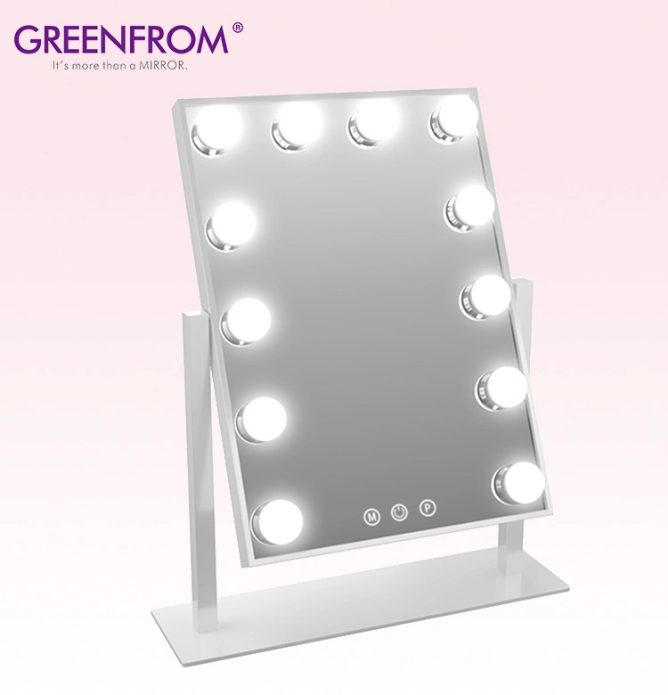 Greenfrom Proveedor 12 Bulbos LED iluminado espejo de tocador con Luz