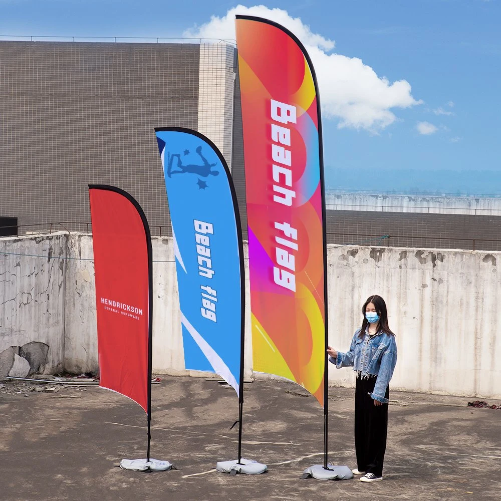 Outdoor Custom Logo Design Printing Advertising Beach Flag, Feather Flag, Teardrop Flags and Banners