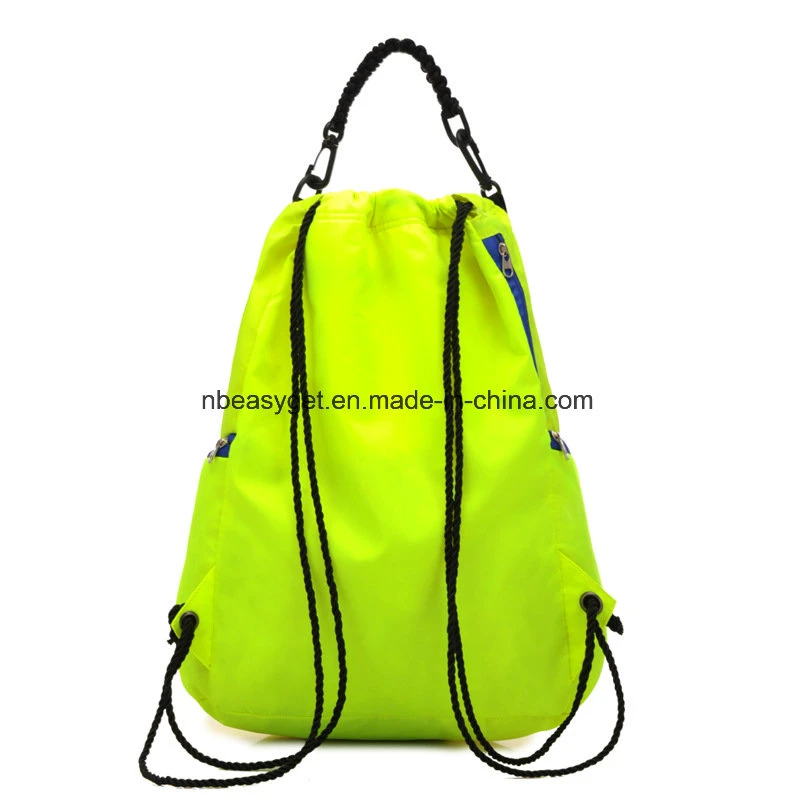 Bolsa grande con cordón ajustable Pack de saco de gimnasia resistente al agua con bolsillos Esg10241