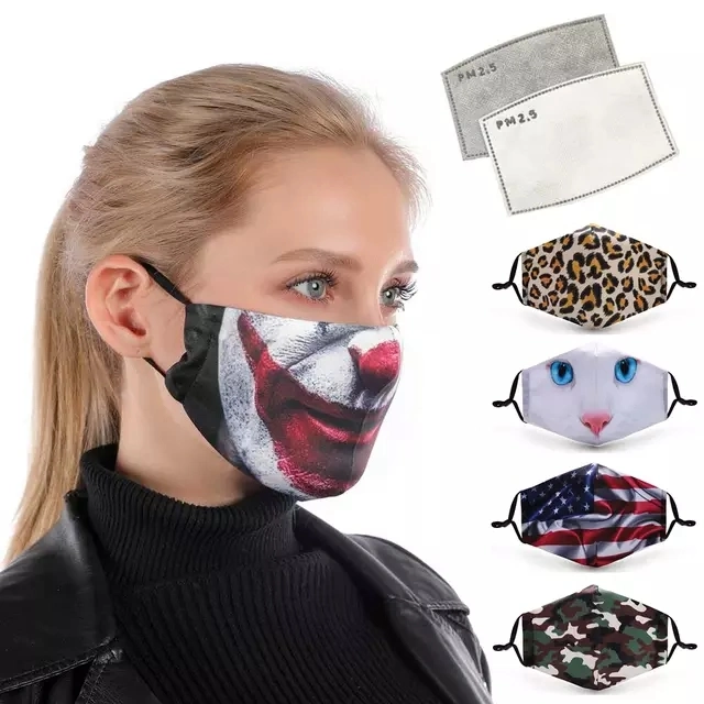 Reusable Washable Protective Pm2.5 Filter Pluggable Anti Dust Mouth Muffle Bacteria Proof Flu Face Mask