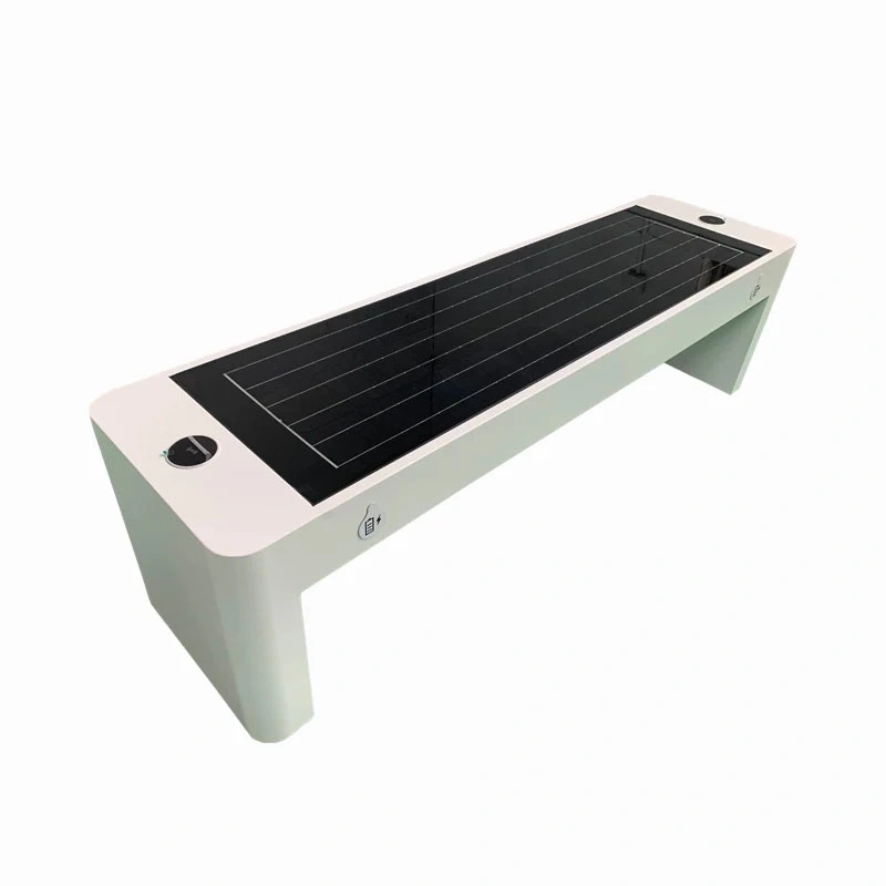 Smart Outdoor Urban Furniture Solar Power Seat con luz publicitaria Caja para relajarse