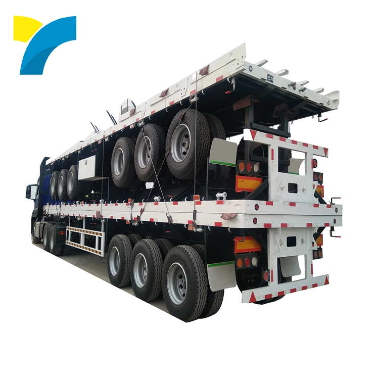Xinya 4 Axles 80ton 40 FT 45FT Flatbed Flat Bed Container Semi Trailer Used Truck Trailer for Ghana