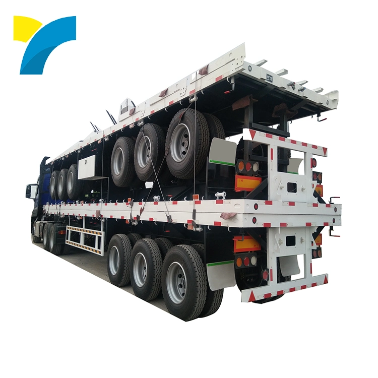 Xinya 4 essieux 80ton 40 FT 45FT Flat Bed Semi-remorque à conteneur remorque de camion d'occasion pour le Ghana