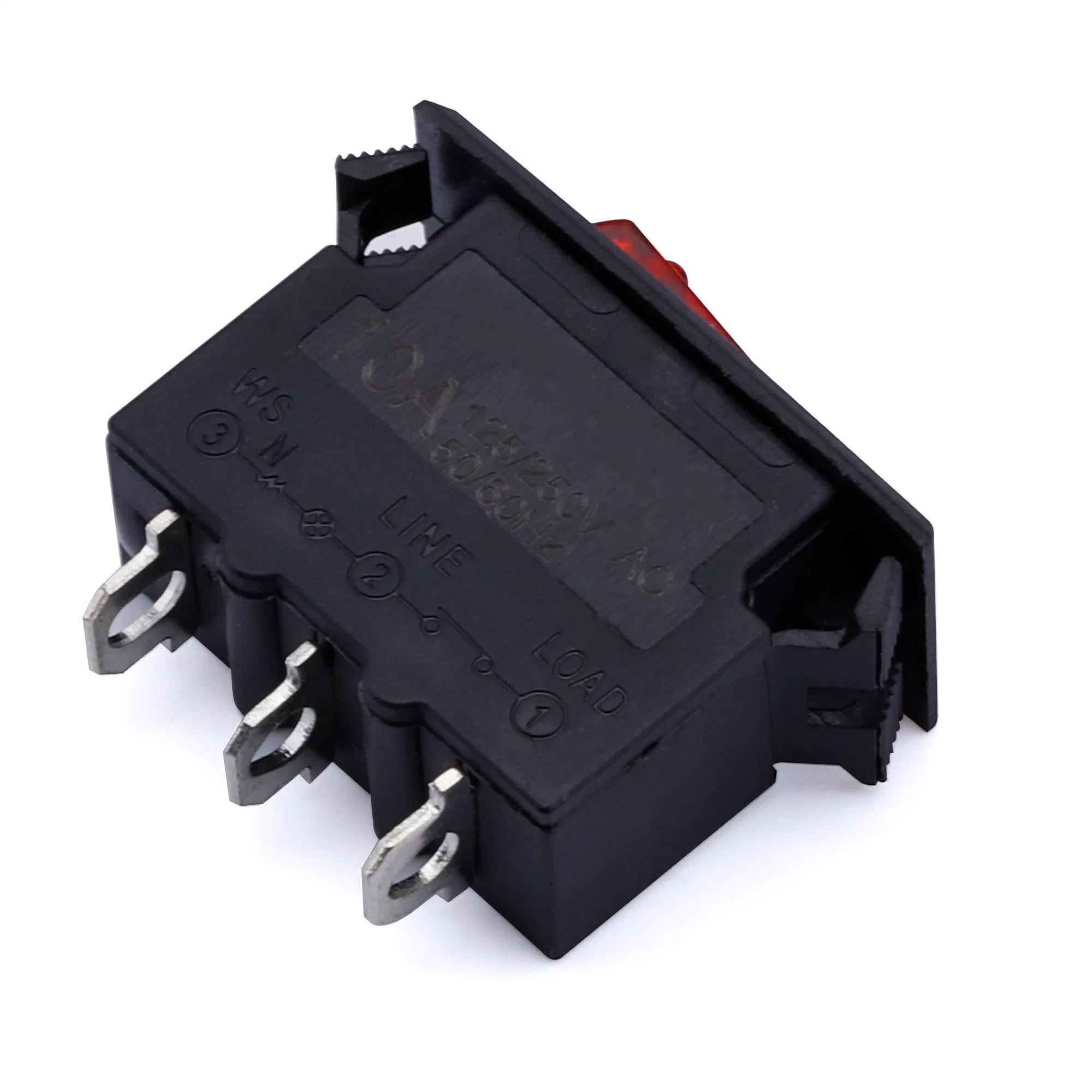 5A-20A 125/250VAC 3pin Mini Rocker Switch Manual Reset Protector